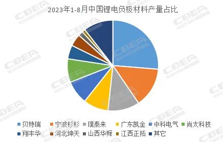 中國鋰電負(fù)極材料產(chǎn)量（1-8月）TOP10排名出爐
